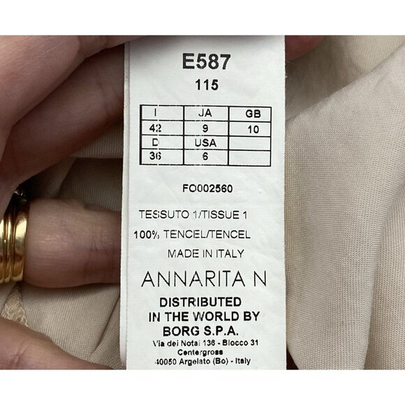 ANNARITA N Women Italian Dress Sleeveless Scoop Neck V Back Sz 6 Ivory 75-20 - Picture 15 of 16